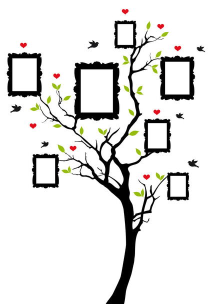 Family tree with frames, vector - Vector, Image