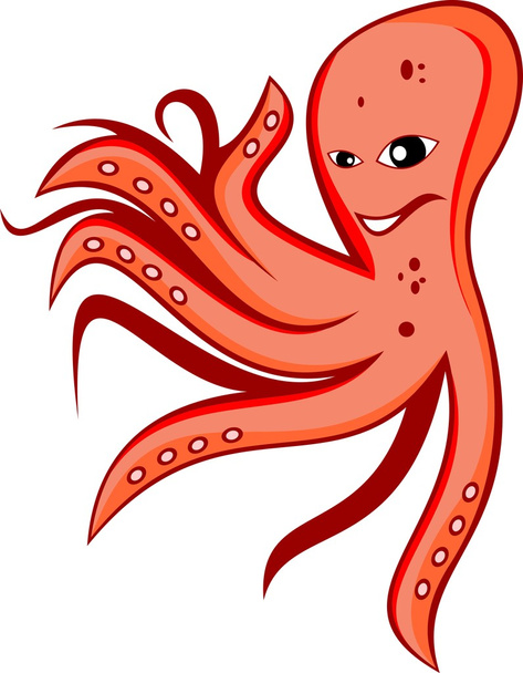 Gelukkig octopus glimlachen - Vector, afbeelding