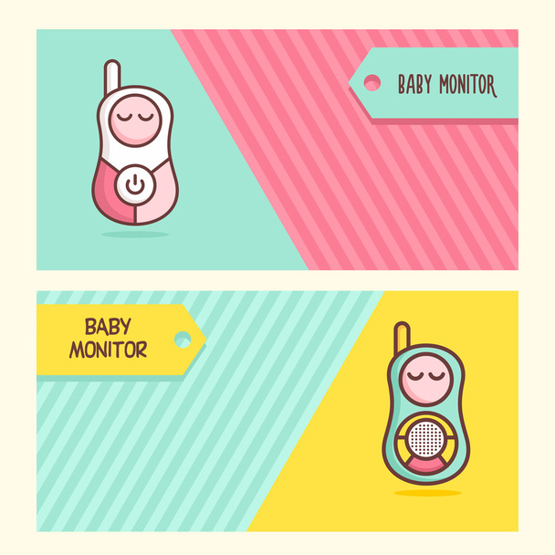 Baby monitor icon set. Corporate style. Vector illustration. Rad - Vector, Image