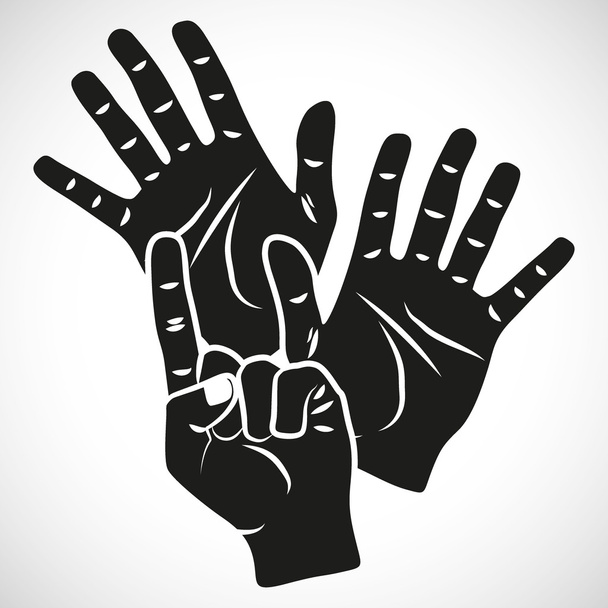 Icon Set Hand eleven - Vector, Image