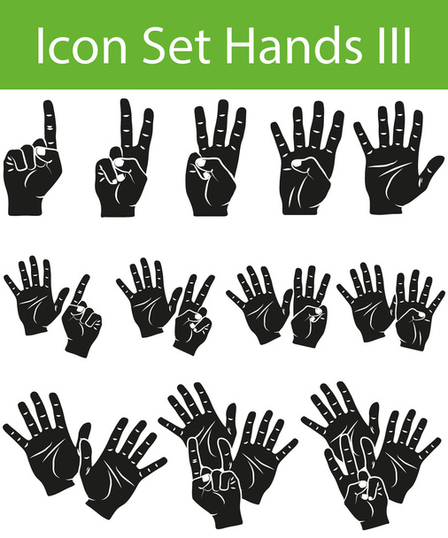 Conjunto de ícones Mãos III
 - Vetor, Imagem
