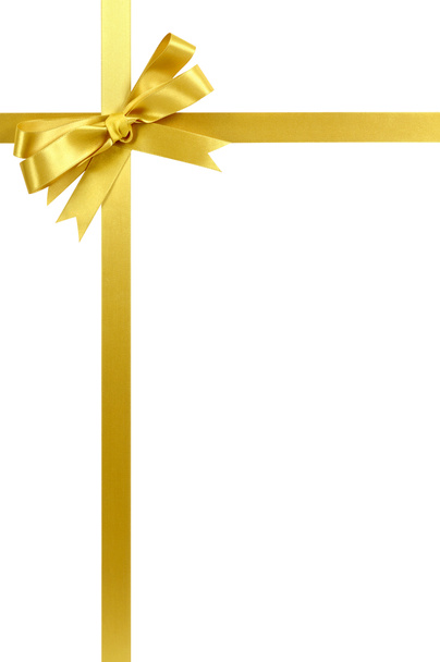 Złoty łuk prezent wstążki - Zdjęcie, obraz