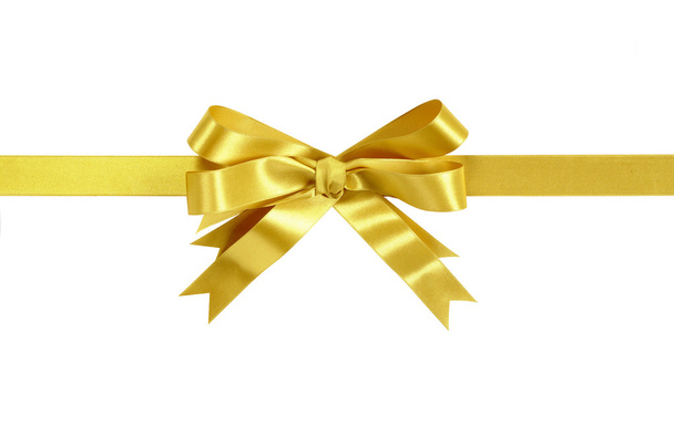 Gold bow gift ribbon - Photo, Image
