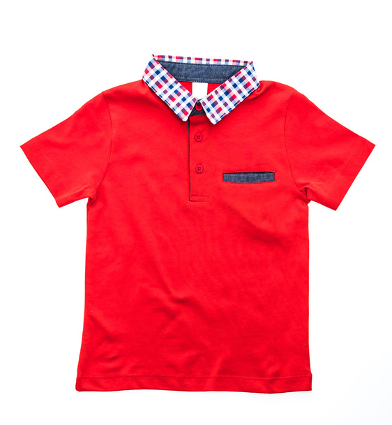 rood polo shirt  - Foto, afbeelding