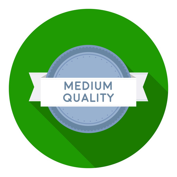 Medium quality icon in flat style isolated on white background. Label symbol stock vector illustration. - Wektor, obraz