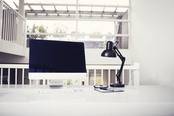 Modern office desktop pc mockup - Photo, image