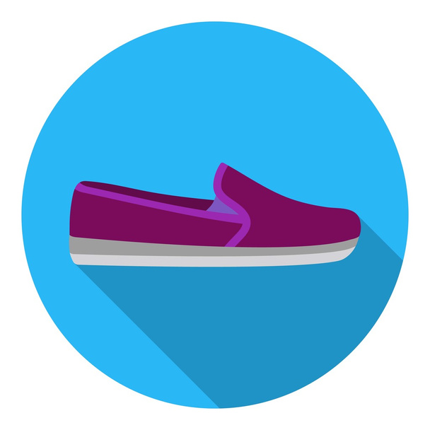 Moccasin icon in flat style isolated on white background. Shoes symbol stock vector illustration. - Vetor, Imagem