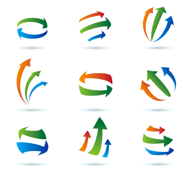 Abstract arrows vector icons collection - Vettoriali, immagini