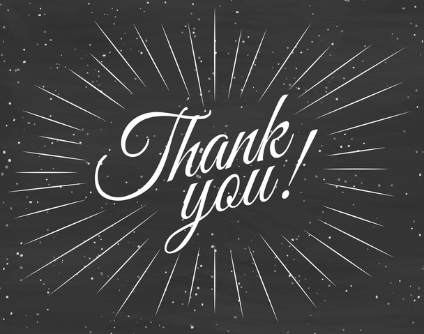 Thank you card with black background. Vector Illustration - Vecteur, image