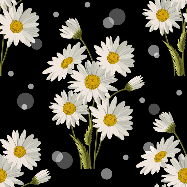 naadloos patroon met madeliefjes bloemen - Vector, afbeelding