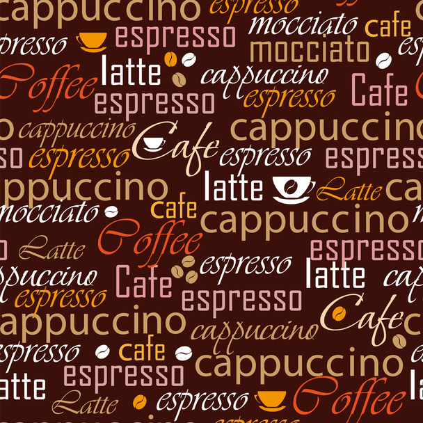 Coffee name seamless - Vector, Image