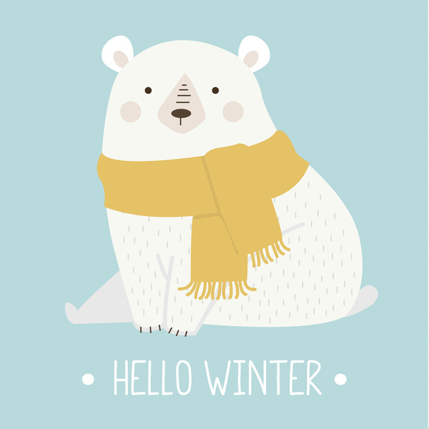 Ilustracja słodkie niedźwiedź polarny, w wektor - Wektor, obraz