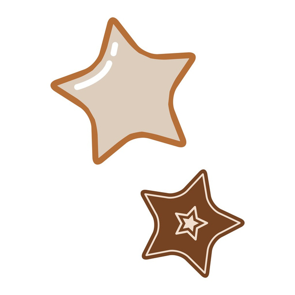 Christmas cookie isolated vector icon - Vektor, kép