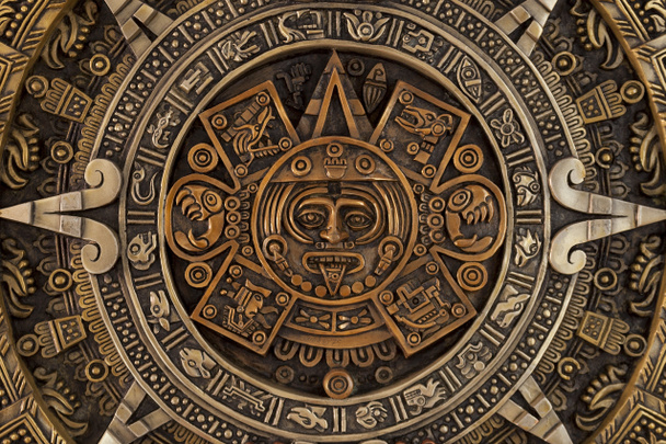 Weergave van de Azteekse kalender sluit - Foto, afbeelding