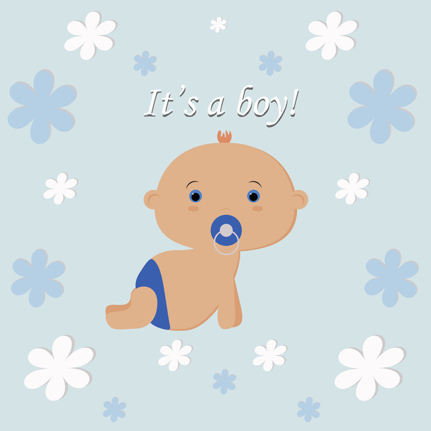 It's a boy. template card greeting invitation. newborn. - Vector, Image