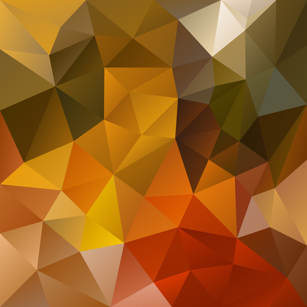 自然秋色 - ブラウン、グリーン、オレンジ、カーキ色の三角形のパターンを持つベクトル不規則な多角形の抽象的な背景 - ベクター画像