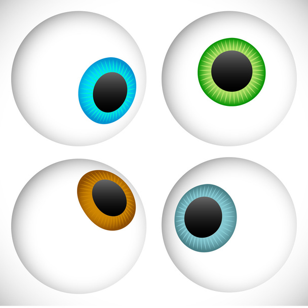 Eyeball, Eye icons set - ベクター画像