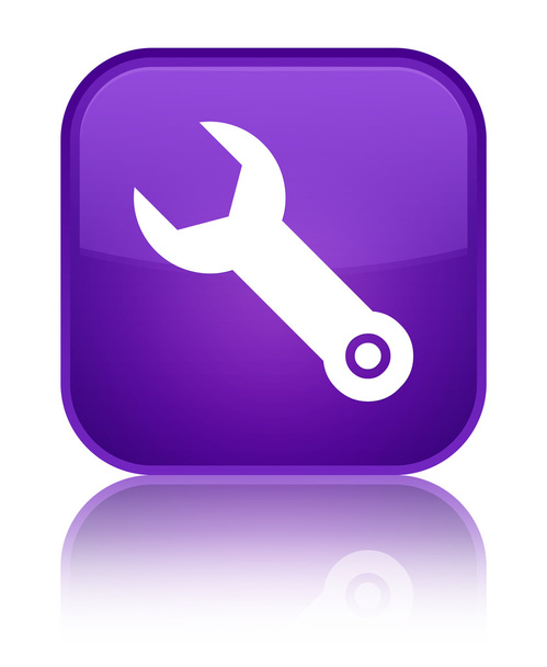 Klíč lesklé fialové čtvercové tlačítko - Fotografie, Obrázek