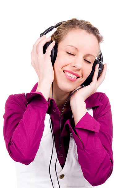 Commercial woman with music - Foto, afbeelding