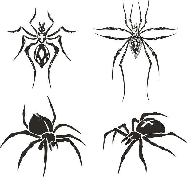 Tattoo skethes of spiders - Vector, Image
