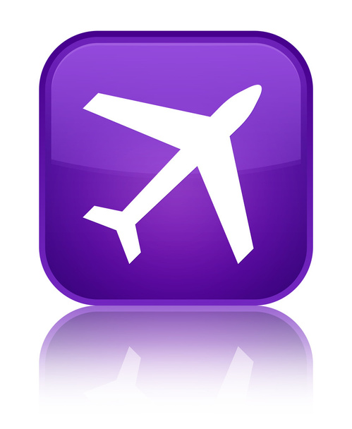 Plano icono brillante púrpura botón cuadrado
 - Foto, imagen