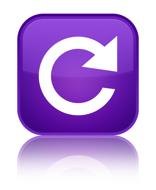 Rispondi ruota icona lucente viola quadrato pulsante
 - Foto, immagini