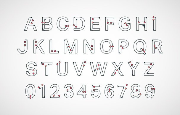 Alfabet lettertype sjabloon - Vector, afbeelding