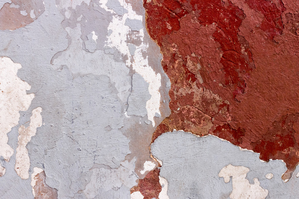 Grungy or vintage white and red background of old concrete plaster wall. Conceptual old texture banner - Foto, immagini