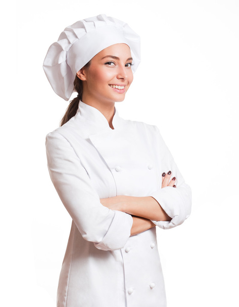 Young chef woman. - 写真・画像