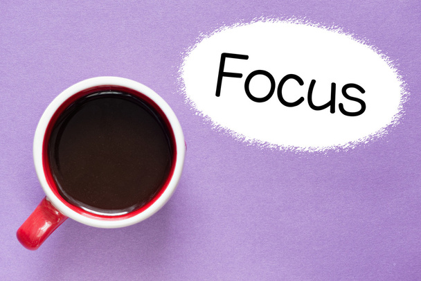 Focus iscrizione da tazza di caffè
 - Foto, immagini