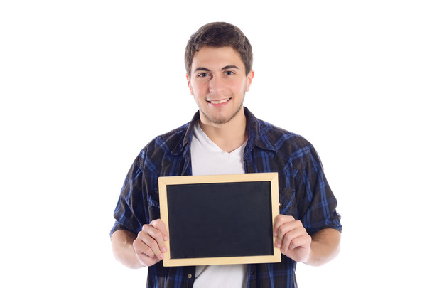 Latin man holding chalkboard. - Fotografie, Obrázek