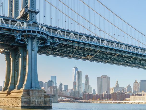 Manhattan bridge & Brooklyn bridge - 写真・画像