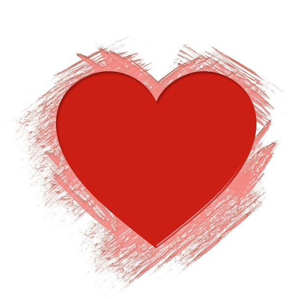 Red heart abstract illustration. - Zdjęcie, obraz