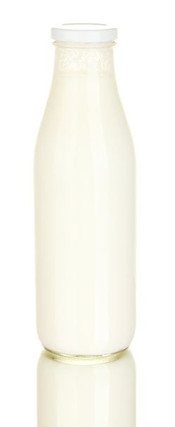bottle of milk isolated on white background close-up - Photo, Image