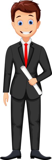 Smiling business man cartoon - Vector, Image