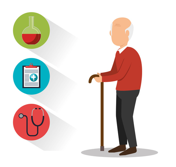 old man and healthcare design - Vector, Image
