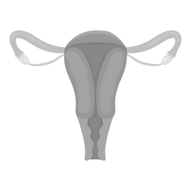 Uterus icon in monochrome style isolated on white background. Organs symbol stock vector illustration. - Vektor, kép