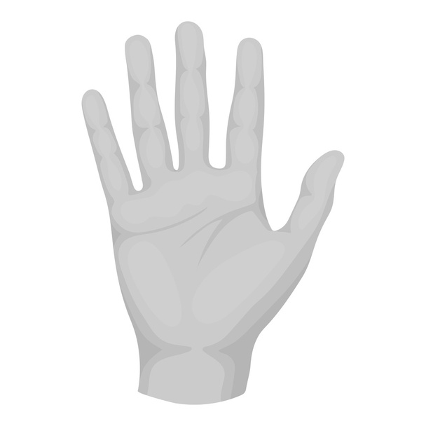 Pictogram van een hand in zwart-wit stijl geïsoleerd op een witte achtergrond. Deel van het lichaam symbool voorraad vectorillustratie. - Vector, afbeelding