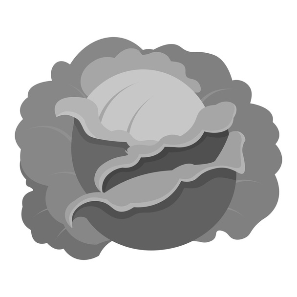 Cabbage icon monochrome. Single plant icon from the big farm, garden, agriculture monochrome. - Vetor, Imagem