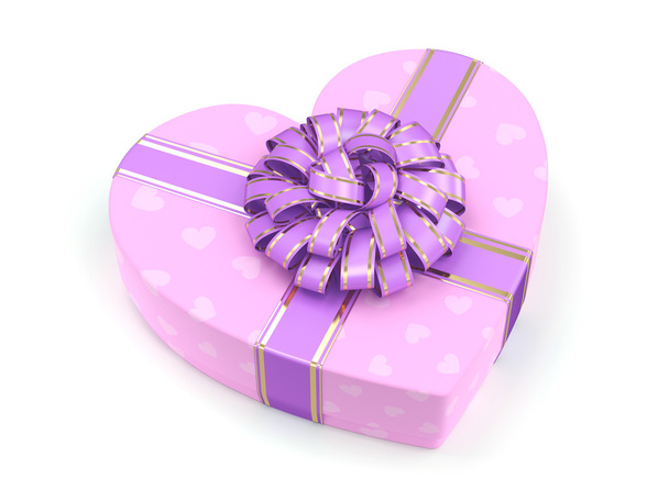 3D rendering Pink box heart - Zdjęcie, obraz