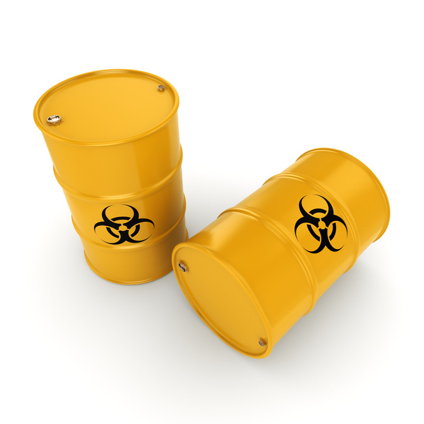 3D rendering biohazard barrels - Foto, Imagen