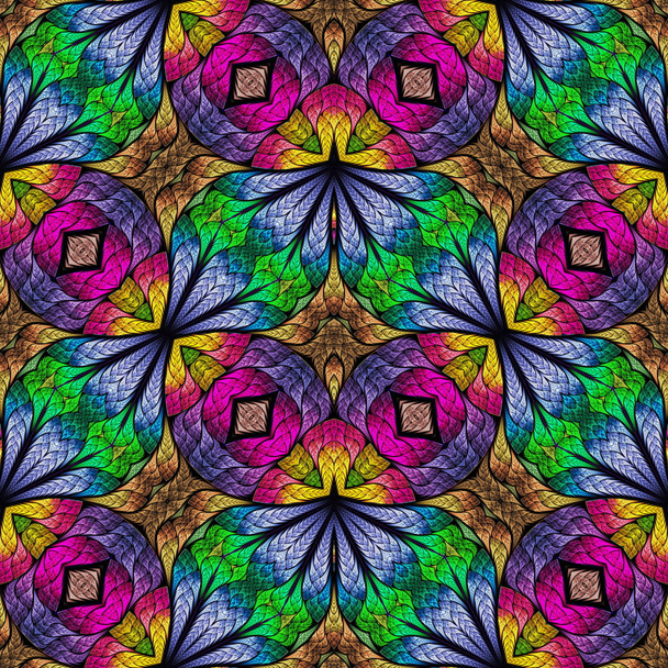 Motif floral multicolore dans le style vitrail. Toi c
 - Photo, image