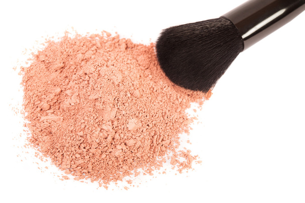 Powder blush and black makeup brush - Photo, Image