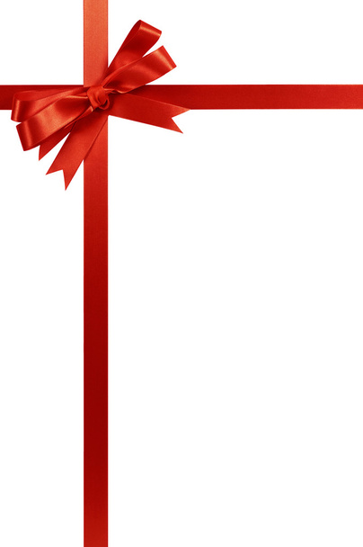 Κόκκινο τόξο χριστουγεννιάτικο δώρο κορδέλα κάθετη - Φωτογραφία, εικόνα