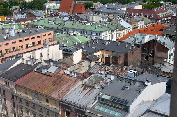 Aerial view of the roofs of houses. Krakow. - Foto, afbeelding