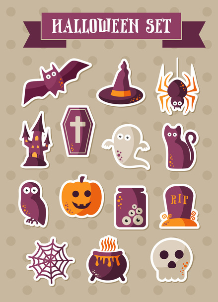 Conjunto de ícones de Halloween. Autocolante de vetor
 - Vetor, Imagem