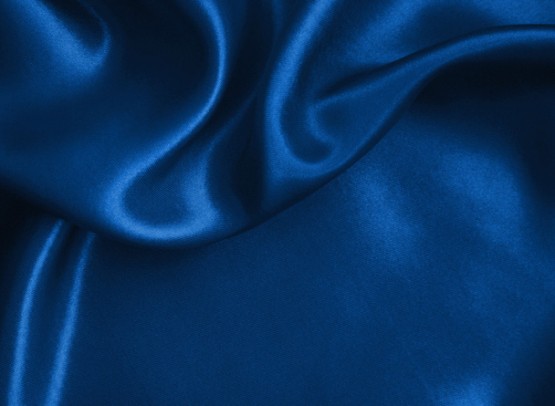 Smooth elegant blue silk or satin texture as background - Valokuva, kuva