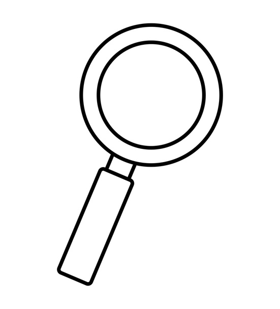 platte lijn vergrootglaspictogram Zoeken - Vector, afbeelding