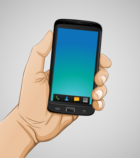 Holding Smartphone - Vector, Image