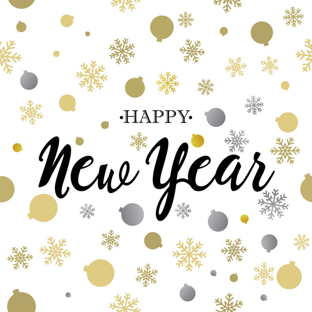 Happy New Year gold glittering lettering design - Vector, Image